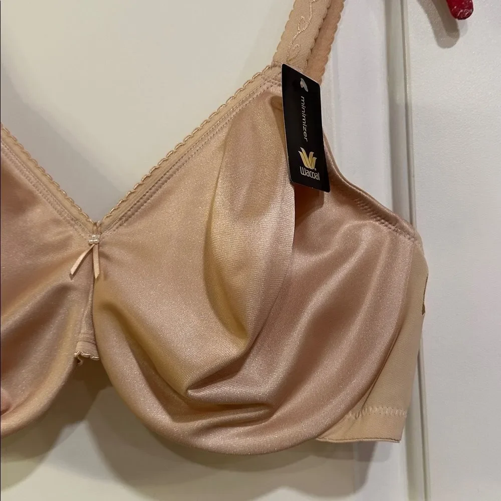 Wacoal Full Figure Simple Shaping Minimizer Bra Underwire 857109 Sand NEW 44D